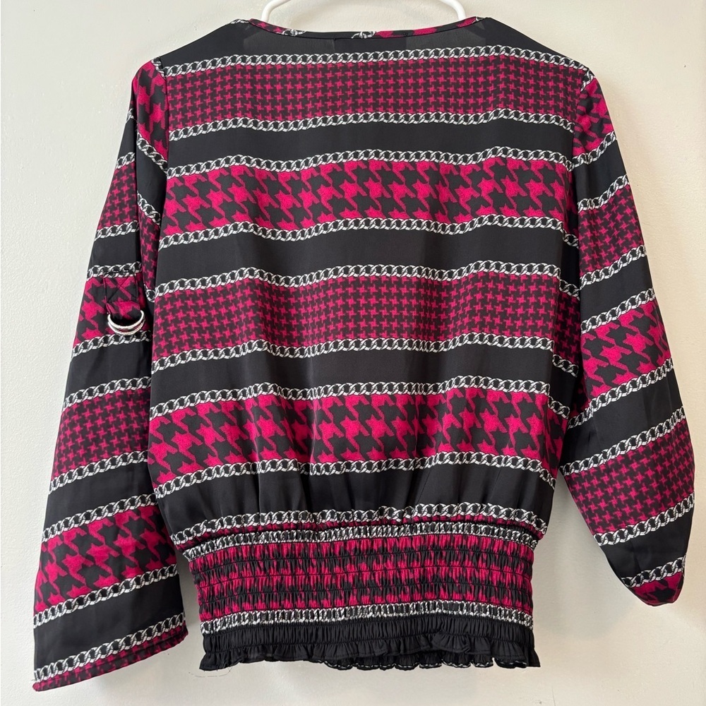 Grunge Michael Kors Cropped Stripe‎ Black Pink Punk Eclectic Sleeve Top - Small - Picture 10 of 11